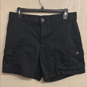 Lee Women Black Cargo Pockets Shorts Size 8